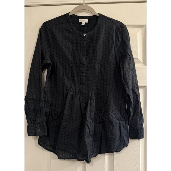 J. Jill Tops - J. Jill Popover Sz Small Swiss Dot Forest Green Blouse Casual Office Fairy